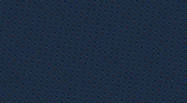 Abstract dark blue geometric grid motion animation background, with glowing square patterns