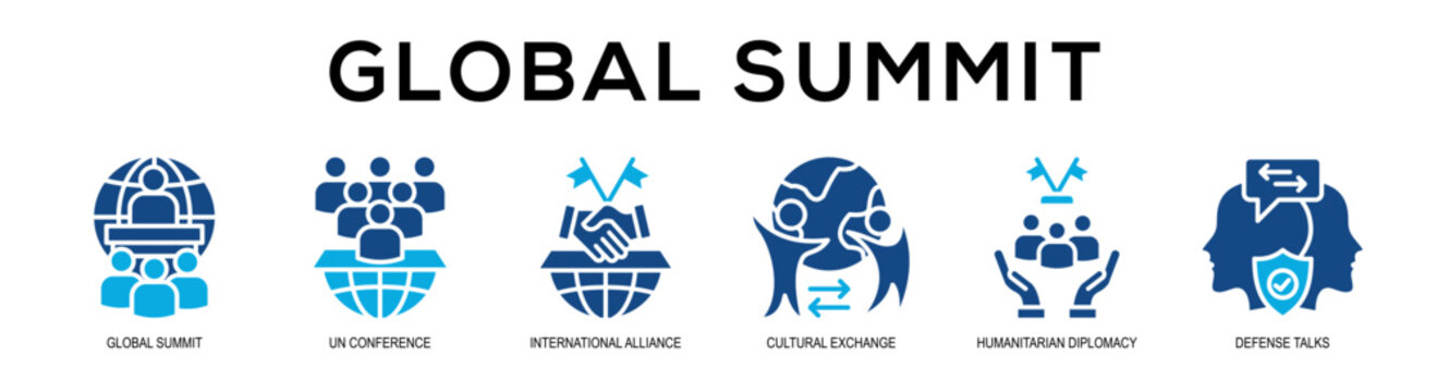 Glyphcolor - Global Summit web banner vector illustration concept