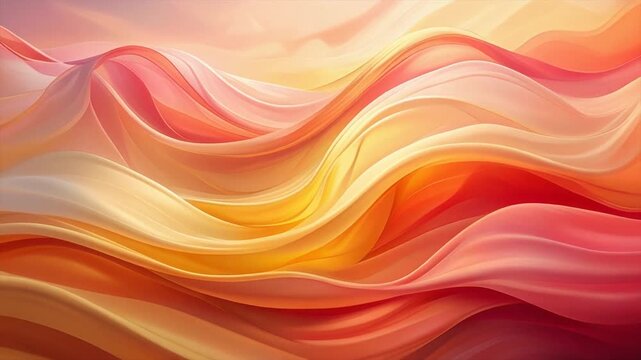 Fluid peach gold and crimson color motion creating dreamy luminous abstract visual atmosphere