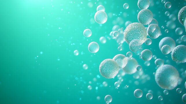 3D render of algae cells floating in water