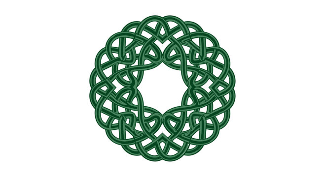 A vibrant green knotwork design on a white background vector illustration
