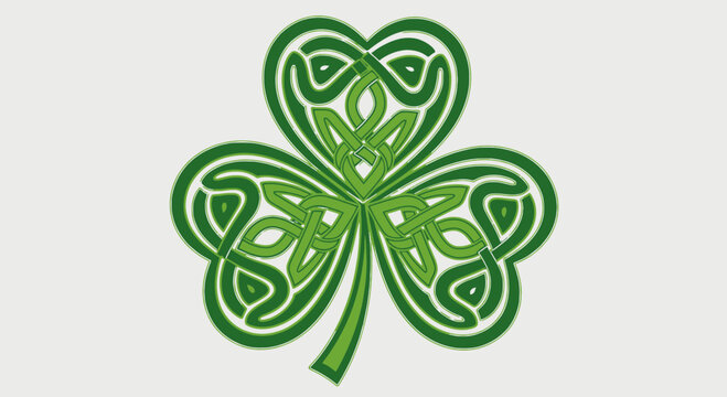 The celtic spiral ornament vector illustration features a four-leaf clover with intricate design