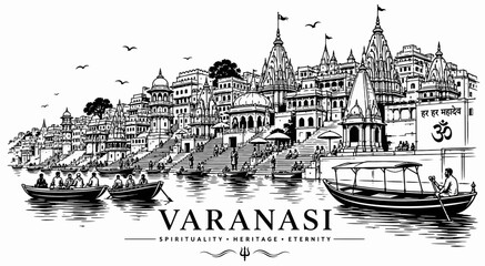 Fototapeta premium Indian Urban Architecture Line Art Collection