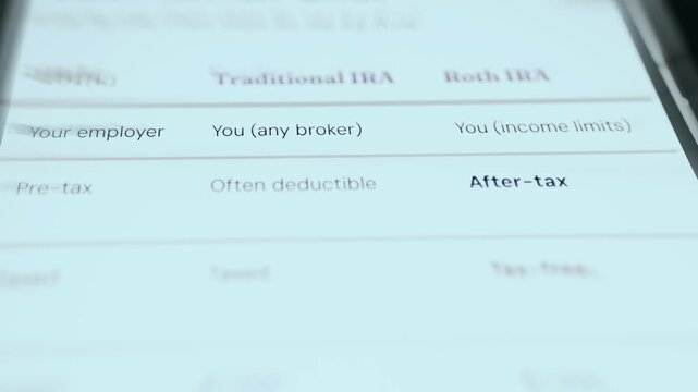 Sticky note explaining 401K vs IRA retirement plan differences
