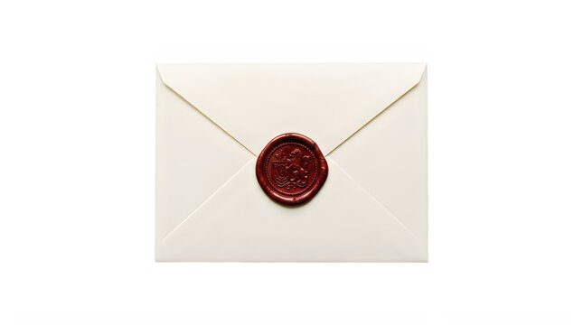 Classic Ivory Envelope with Authentic Red Wax Seal, Conveying Secrecy, Tradition, and Significant Information
