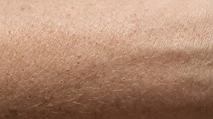 Naklejka premium Detailed Close-up Macro View of Human Skin Texture Showing Natural Pores and Epidermis Surface