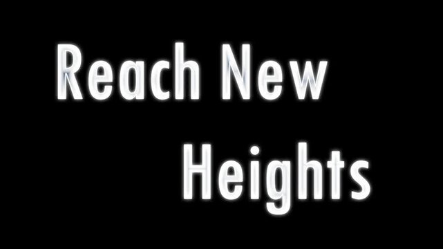 White Text Heights on Black Background