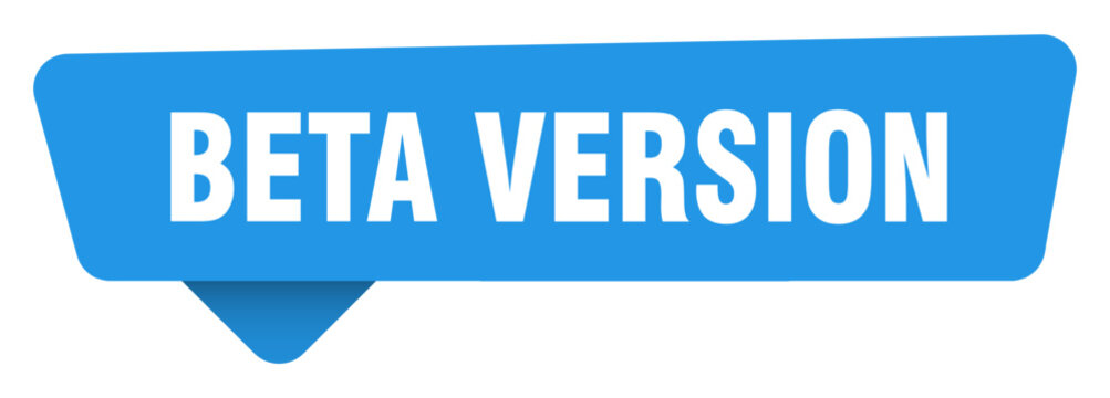 beta version sticker. beta version blue sign isolated on transpatent background