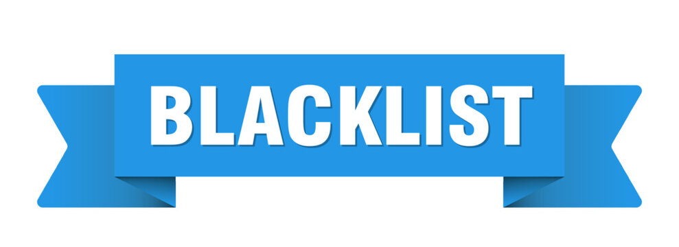 blacklist ribbon isolated on transparent background. blacklist ribbon