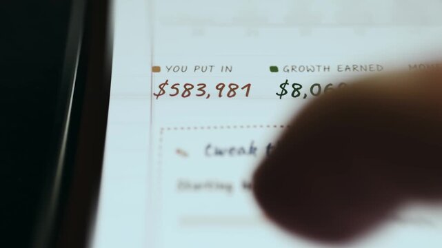 Financial data showing initial investment and a claimed growth