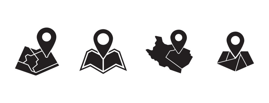 location pin icons on white background for navigation and mapping purposes  location markers for websites and applications
