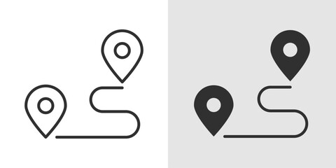 Route Icon represents navigation paths, journey planning, travel directions, and transportation route management. © Successor