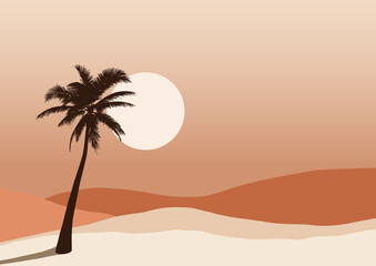 Minimal Mediterranean themed landscape with palm tree  © Kirsty Pargeter