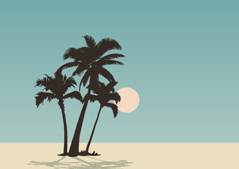Tropical Mediterranean themed landscape with palm trees © Kirsty Pargeter