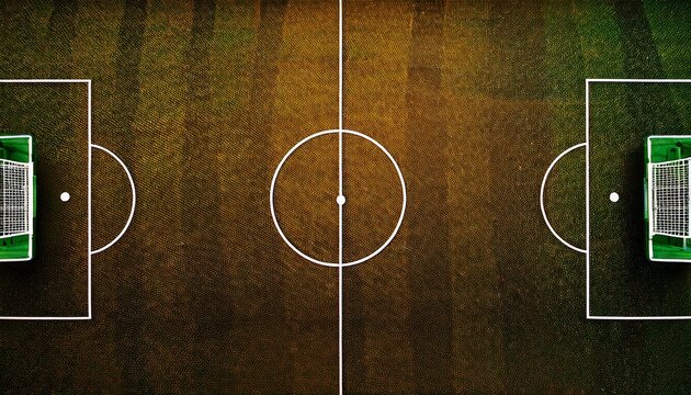 overheard view of the green grass football pitch plan for graphic material design resources