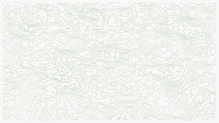 Obraz premium Abstract topographic map background with olive green contour lines on a light surface. Geographic cartography texture design