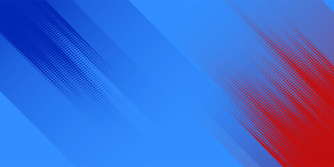 Modern soccer banner background featuring a football with dynamic abstract shapes, halftone textures, and stylized field elements. © Ida