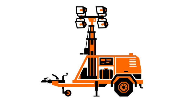 Mobile Light Tower Generator on Trailer