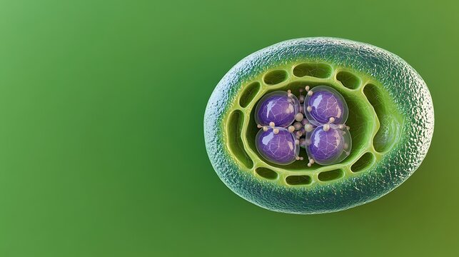 3D model of a Plant cell with chloroplasts