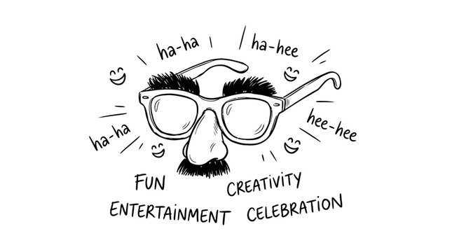 Funny Disguise Glasses with Nose and Mustache, Laughter and Celebration
