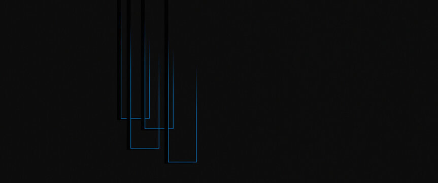 Abstract blue light pipe speed zoom on black background technology concept with glowing neon vertical lines and futuristic digital effect