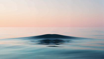 Fototapeta premium calm ocean water surface creating gentle ripples against a pastel sky evoking tranquility and serenity, concept mindfulness