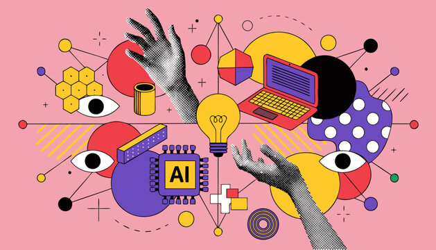 Abstract conceptual composition of artificial intelligence technology and digital innovation with intelligence technology artificial computing innovation business abstract internet information