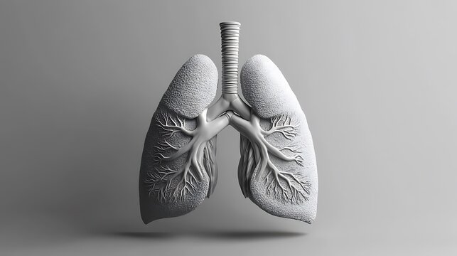 Realistic 3D lungs with trachea model