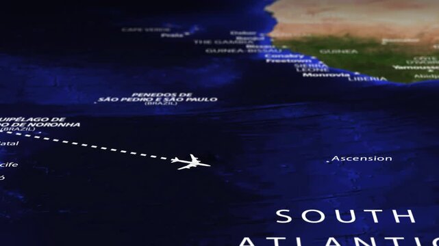 Flight From Mexico City MEXICO to Windhoek NAMIBIA with flag pins