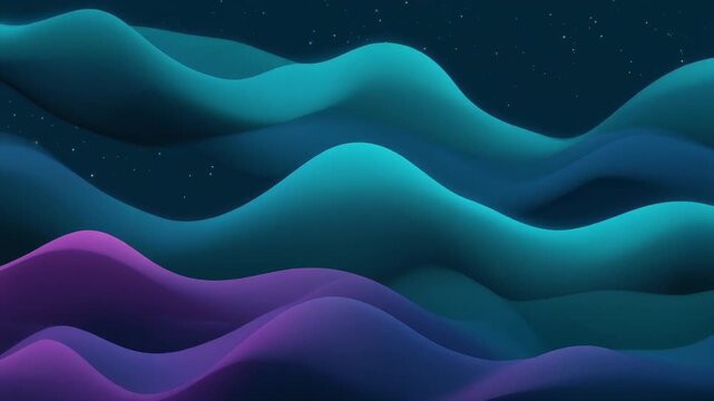 Atmospheric neon gradients flowing through cyan teal and violet layers with radiant motion