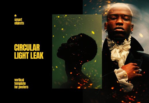 Circular Light Leak Photo Effect For Poster And Social Media Design