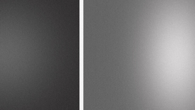 Minimalist black and gray gradient background with noise texture and split line