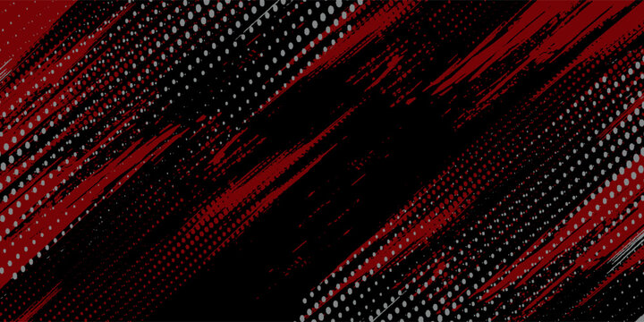 Latar belakang grunge kesalahan terdistorsi. Kebisingan merusak tekstur. Halftone merah titik-titik warna biru gradien pola grunge tekstur latar belakang.Print