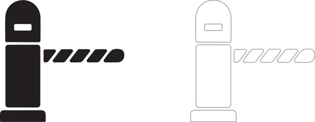 Automatic boom barrier vector icon, parking gate checkpoint symbol, security access control and toll station. © PicMag