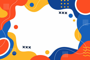 Fototapeta premium Abstract colorful geometric background featuring fluid shapes and dot patterns