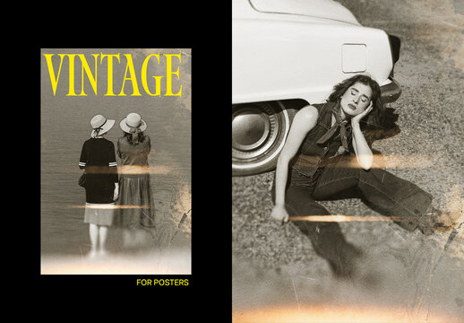 Vintage Photo Effect For Poster And Editorial Print Design