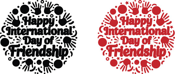International friendship day greeting card with handprints © Hamidujjaman