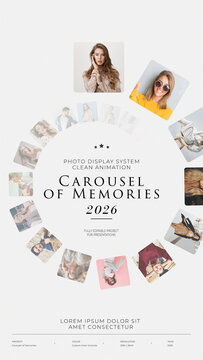 Spiral Memories Carousel. Vertical Stories Opener for Social Media.