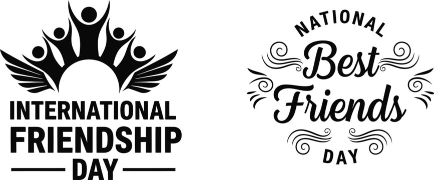Friendship day celebration graphics with international and best friends themes