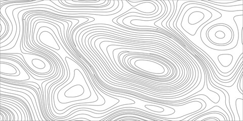 Topographic map background with abstract black wavy lines on white, seamless pattern texture vector illustration. An abstract monochrome topographic map background, black wavy contour lines © Creative Arts