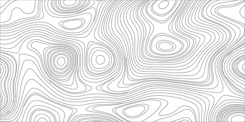 Topographic map background with abstract black wavy lines on white, seamless pattern texture vector illustration. An abstract monochrome topographic map background, black wavy contour lines © Creative Arts
