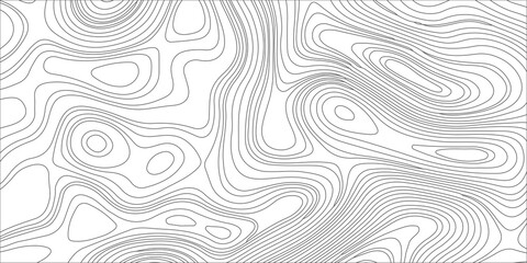 Topographic map background with abstract black wavy lines on white, seamless pattern texture vector illustration. An abstract monochrome topographic map background, black wavy contour lines © Creative Arts