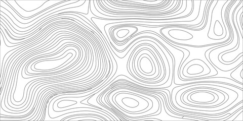 Topographic map background with abstract black wavy lines on white, seamless pattern texture vector illustration. An abstract monochrome topographic map background, black wavy contour lines © Creative Arts