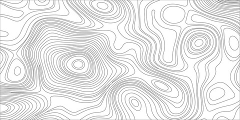 Topographic map background with abstract black wavy lines on white, seamless pattern texture vector illustration. An abstract monochrome topographic map background, black wavy contour lines © Creative Arts