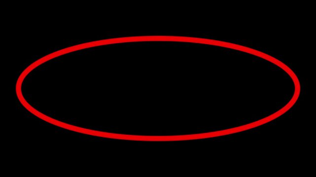 red doodle circle round loop animated highlighter elements. Hand-drawn ovals animation on a green background or alpha channel