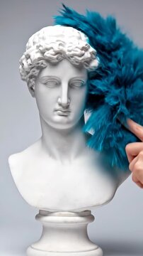 Classical marble bust with serene expression on pedestal