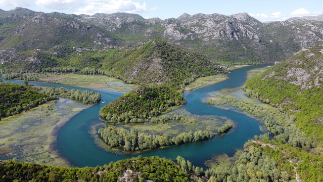 Crnojevica River, Pavlova strana, Skadar Shkodra lake, Podgorica, Cetinje, Virpazar, Montenegro 