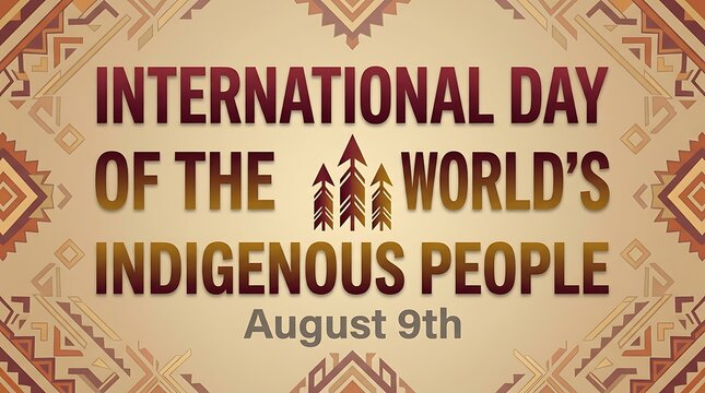 Colorful indigenous cultural celebration poster for international day of the worlds indigenous people event on august ninth