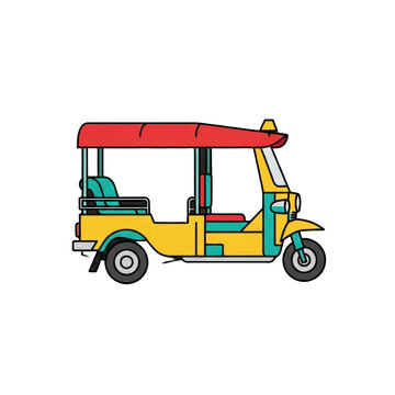 Colorful Thai Tuk Tuk Illustration