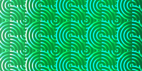Fototapeta premium Seamless Green Spiral Pattern Tile Background With Retro Geometric Swirl Design For Tech And Art.